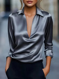 Noira Satin Drape Blouse