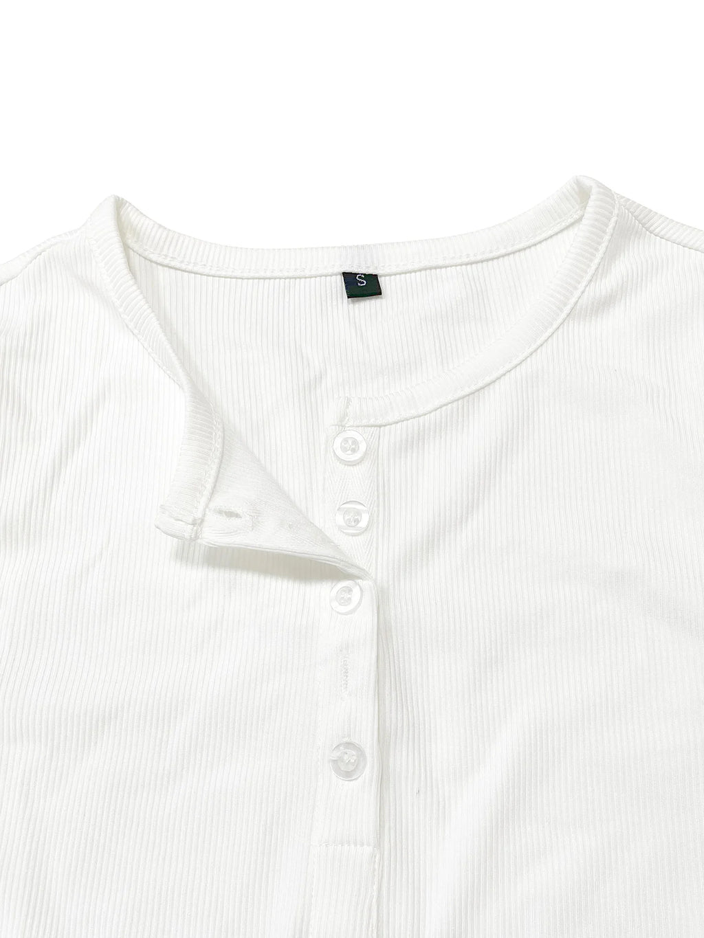 LumiRib Button Long Sleeve Top