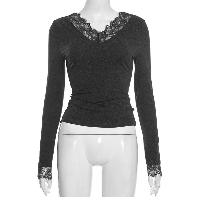 Élise Lace V-Neck Top