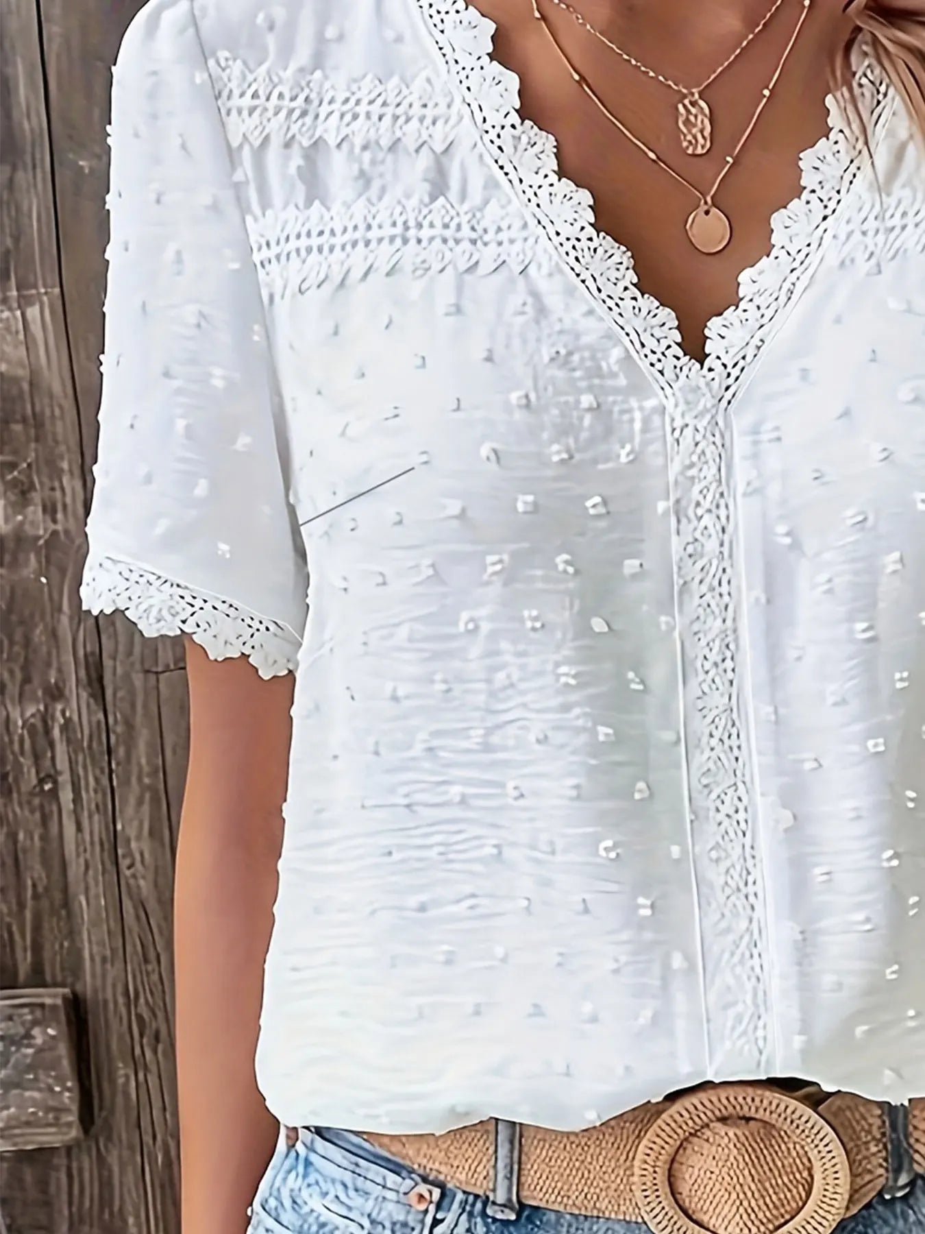 Aurélia Lace V-Neck Blouse