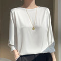 Emerald Grace Satin Blouse