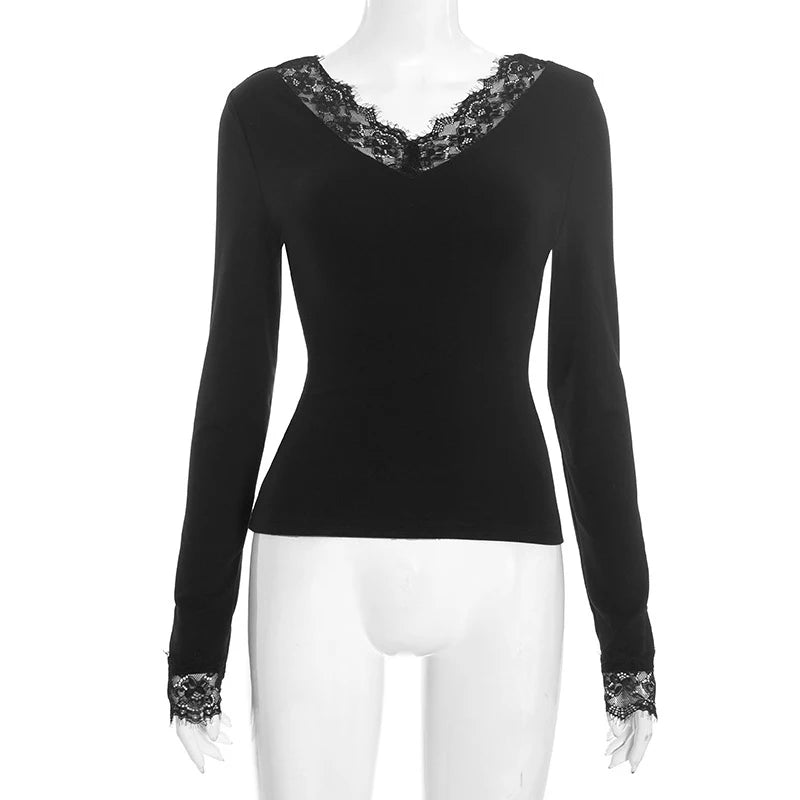 Élise Lace V-Neck Top