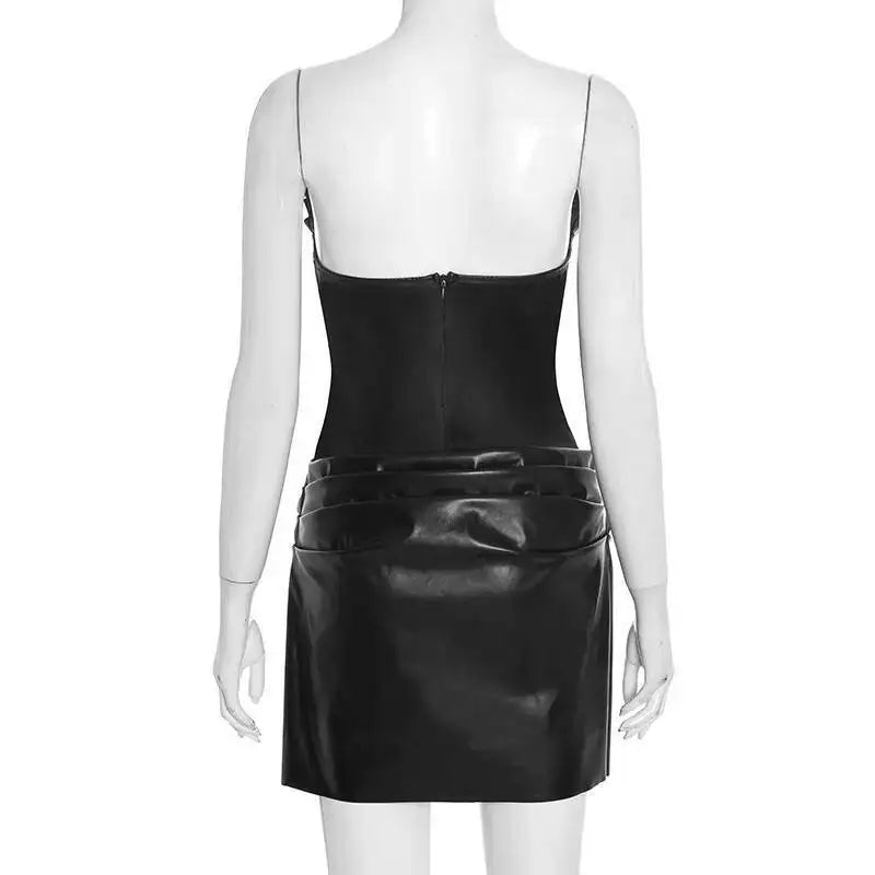 Noir Luxe Sculpt Mini Dress
