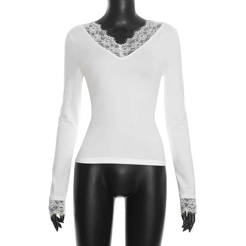 Élise Lace V-Neck Top