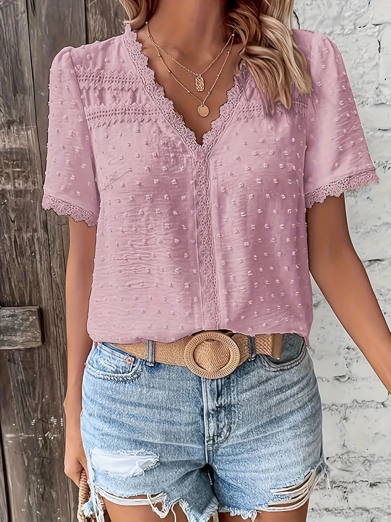 Aurélia Lace V-Neck Blouse