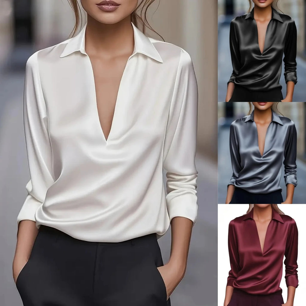 Noira Satin Drape Blouse