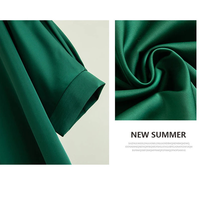 Emerald Grace Satin Blouse