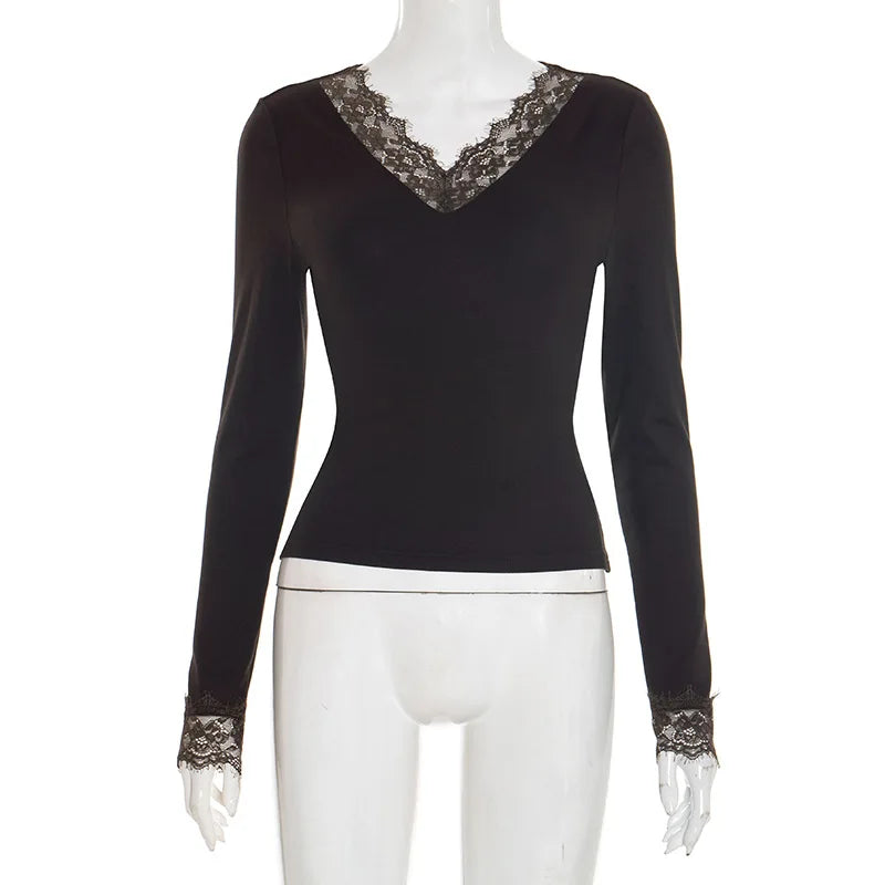 Élise Lace V-Neck Top